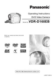 Panasonic VDR D 160 manual. Camera Instructions.